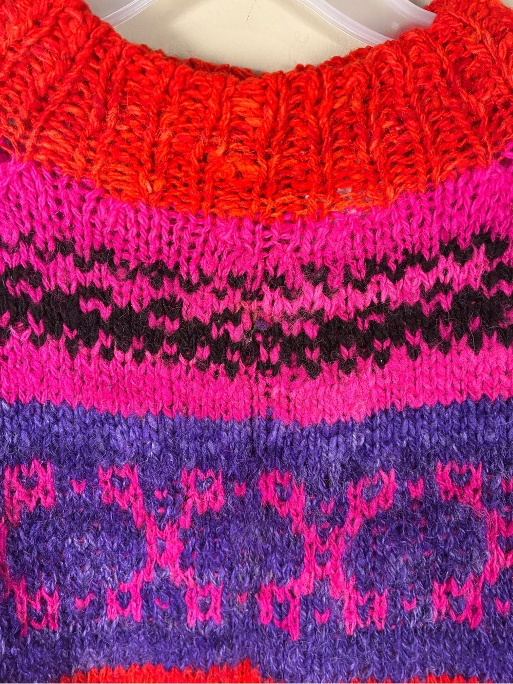VTG One of a Kind Handmade in Bolivia Wool Sweater - Picture 2 of 15